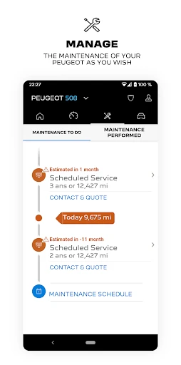 MYPEUGEOT APP screenshot