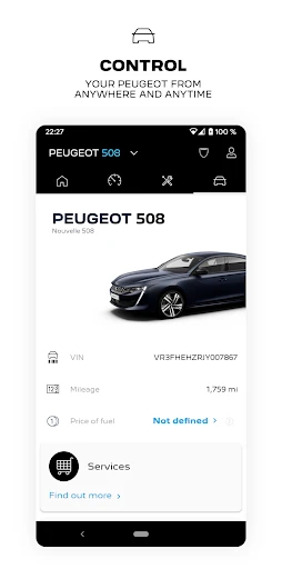 MYPEUGEOT APP screenshot