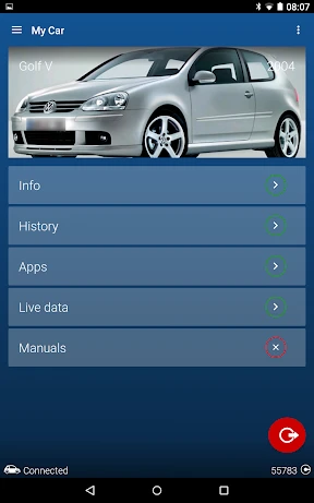 OBDeleven VAG car diagnostics screenshot