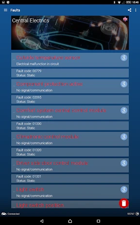 OBDeleven VAG car diagnostics screenshot