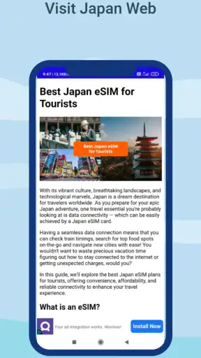 Visit Japan Web Info screenshot