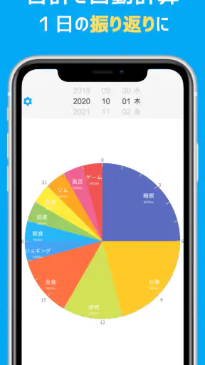 一日予定表: 1日のスケジュールを24時間の円グラフで管理 screenshot