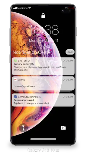 画面のロックと通知iOS 15 screenshot