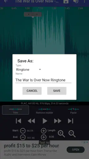 着メロメーカー - 音楽から着信音を作成する screenshot