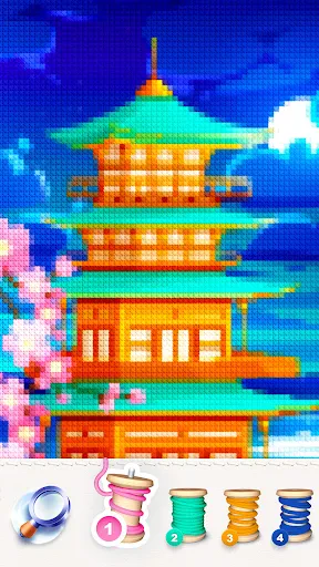 魔法のクロスステッチ:ピクセルアートの塗り絵 screenshot