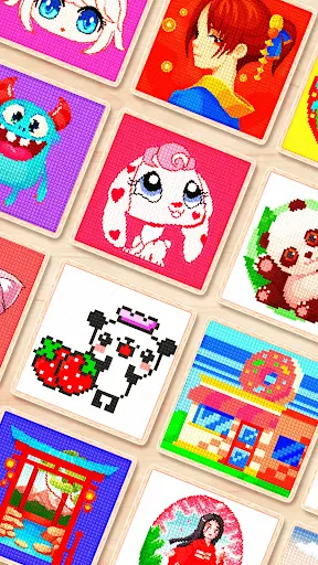 魔法のクロスステッチ:ピクセルアートの塗り絵 screenshot