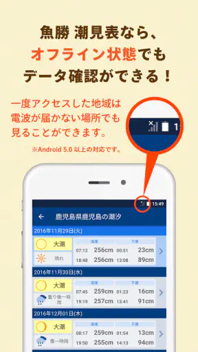 魚勝 潮見表／潮汐・潮位を検索 screenshot