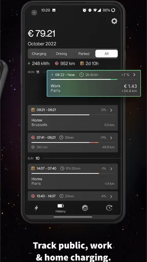 EEVEE - Track charging costs screenshot