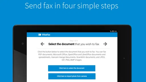 Send fax with WiseFax screenshot