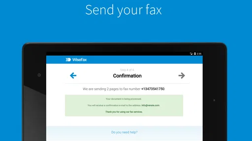 Send fax with WiseFax screenshot