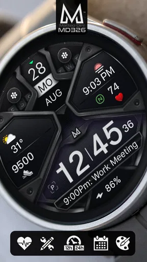 MD326 3D Modern Watch Face screenshot