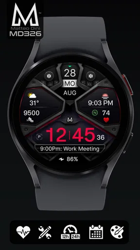 MD326 3D Modern Watch Face screenshot