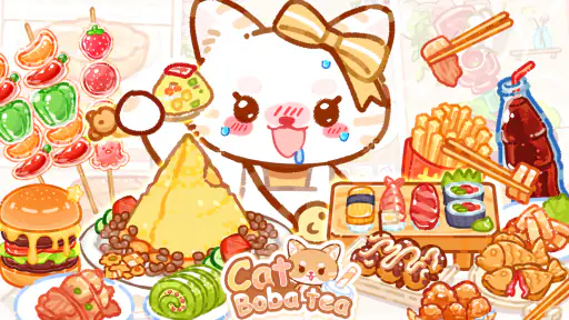 Cat Boba Tea: ASMR 먹방 고수 screenshot