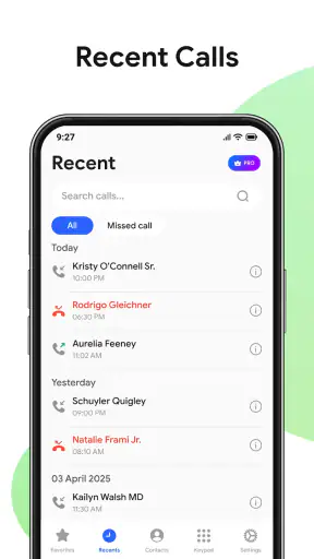 Contacts screenshot