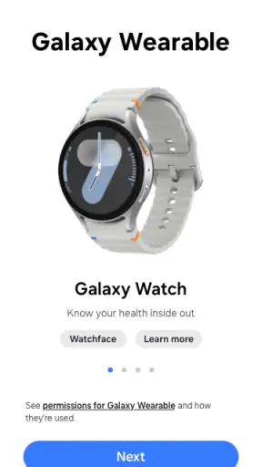Galaxy Wearable screenshot