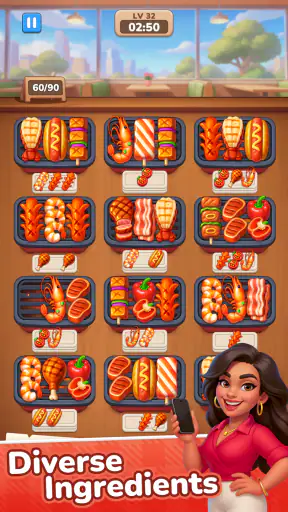 Grill Master: 음식 정렬 퍼즐 screenshot