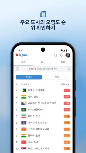 IQAir AirVisual 미세먼지, 공기질 예보 screenshot
