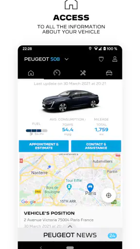 MyPeugeot screenshot