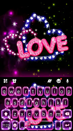 Neon Love 키보드 백그라운드 screenshot