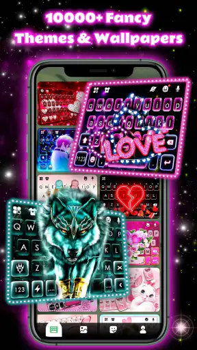 Neon Love 키보드 백그라운드 screenshot