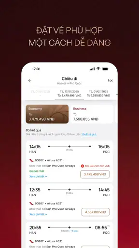Sun PhuQuoc Airways screenshot