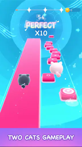 Two Cats:고양이 리듬 게임, 댄스 피아노 타일 screenshot