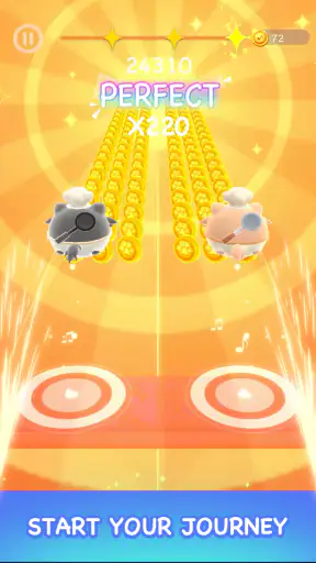 Two Cats:고양이 리듬 게임, 댄스 피아노 타일 screenshot