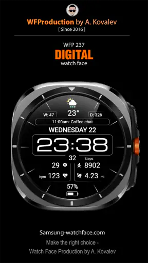 WFP 237 Digital watch face screenshot
