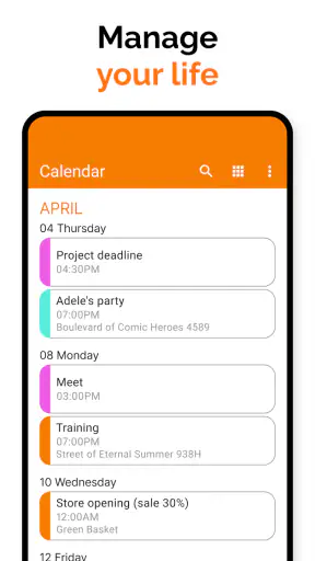 간단한 Calendar screenshot