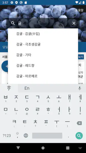 농산물 경매 가격 정보 - 실시간, 일자별 screenshot