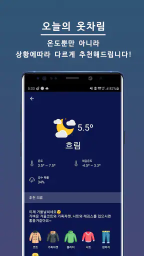 오늘의 옷차림 - 오늘 뭐 입지? 날씨 옷 코디 screenshot
