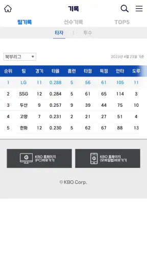 퓨처스리그 screenshot