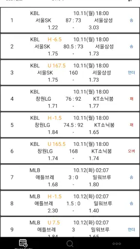 프로토 배당분석(승부식) screenshot