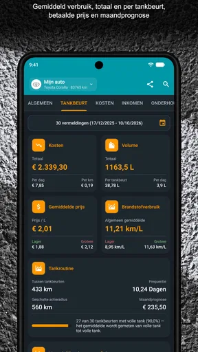 Drivvo - Voertuig beheer screenshot