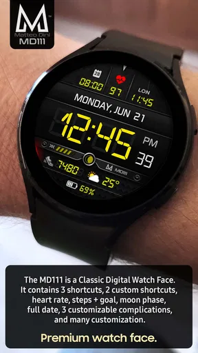 MD111 Digital watch face screenshot