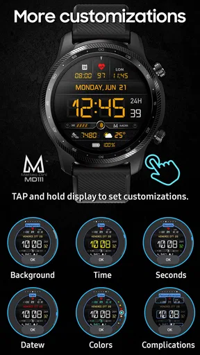 MD111 Digital watch face screenshot