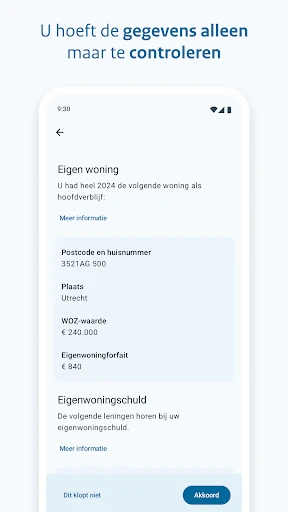 Aangifte Inkomstenbelasting screenshot