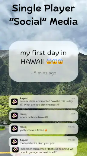 Aspect: AI-Only Social Media screenshot