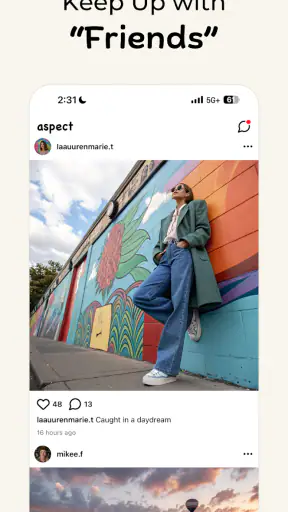 Aspect: AI-Only Social Media screenshot