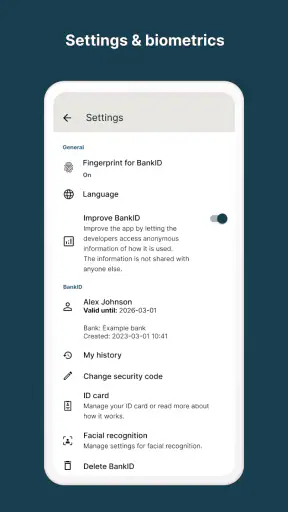 BankID security app screenshot