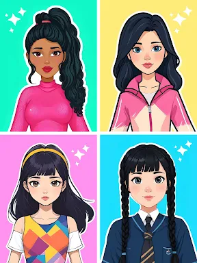 DIY-Sticker pop-aankleed spel screenshot