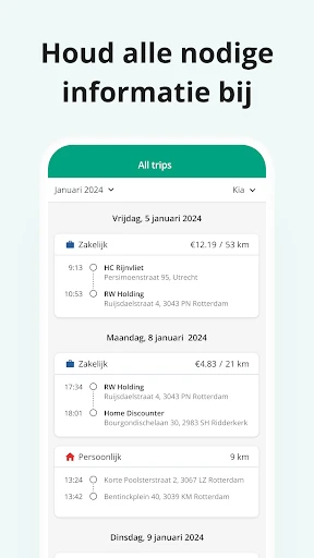 Driversnote Rittenregistratie screenshot