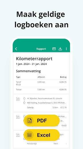 Driversnote Rittenregistratie screenshot