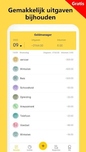 Geldmanager:Uitgaven bijhouden screenshot