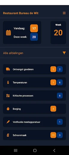 HACCP app Bureau de Wit screenshot