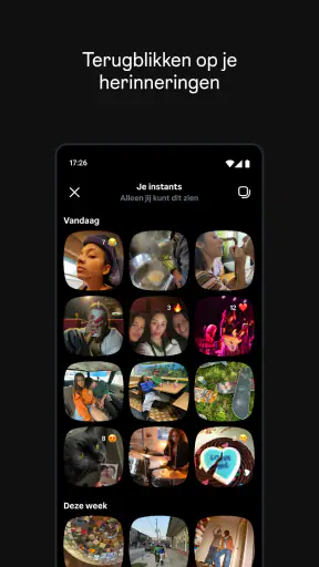 Instants, een Instagram-app screenshot