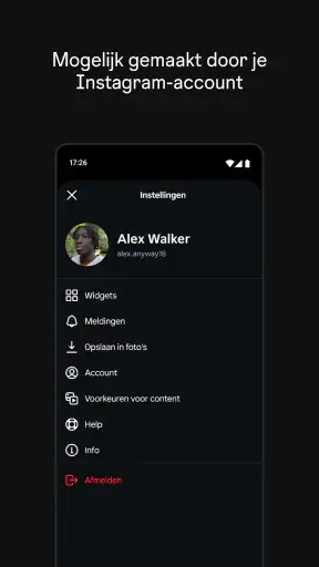 Instants, een Instagram-app screenshot