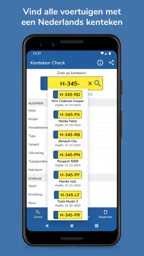 Kenteken Check screenshot