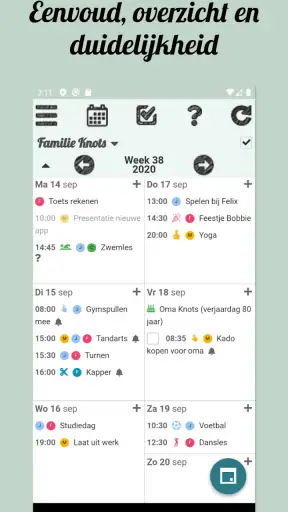 Klender, gedeelde gezinsagenda screenshot