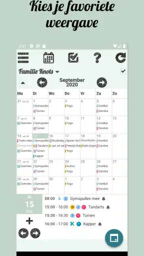 Klender, gedeelde gezinsagenda screenshot